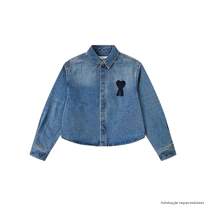AMI Love Style Denim Blue Shirt