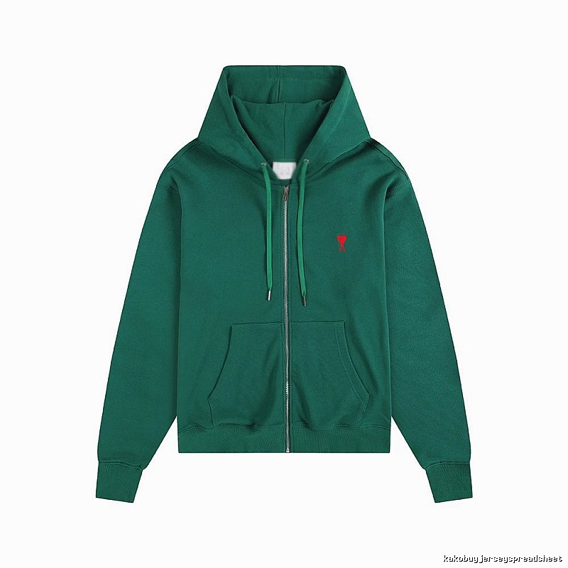 AMI Minimalist Style Dark Green Hoodie