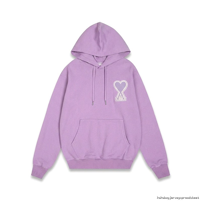 AMI series trendy brand light purple hoodie