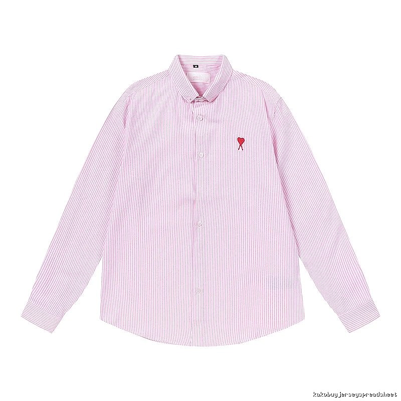 AMI Stripe Minimalist Style Pink Shirt