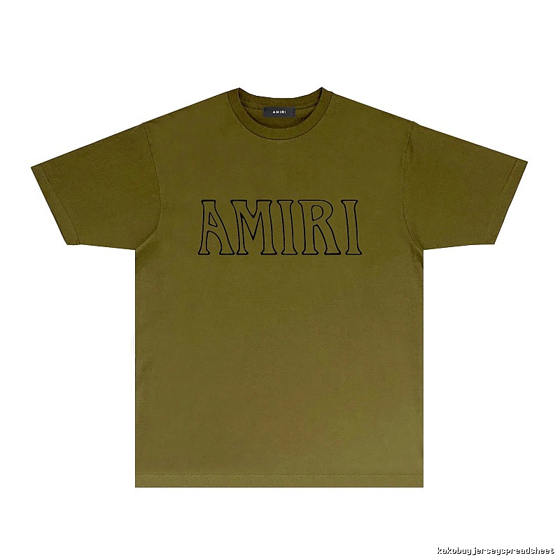AMIRI Basic Style Minimalist Olive Green T-shirt
