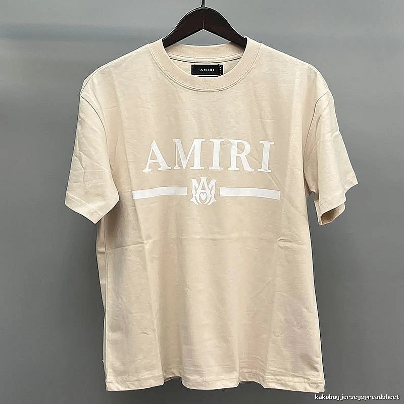 Amiri Beige White Records Graphic T-Shirt Relaxed Styling