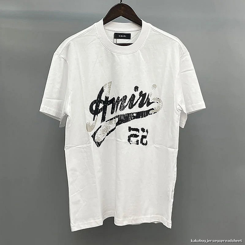 Amiri Black Lettering With Slash Detail White Records Graphic T-Shirt Resort Wear