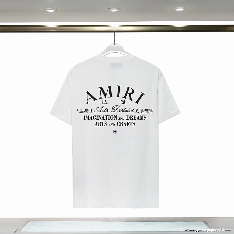 Amiri Casual Graphic T-shirt White Blue Amiri for Comfortable Styling