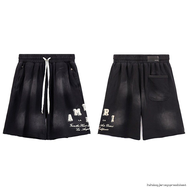 AMIRI Letter Print Street Style Black Shorts