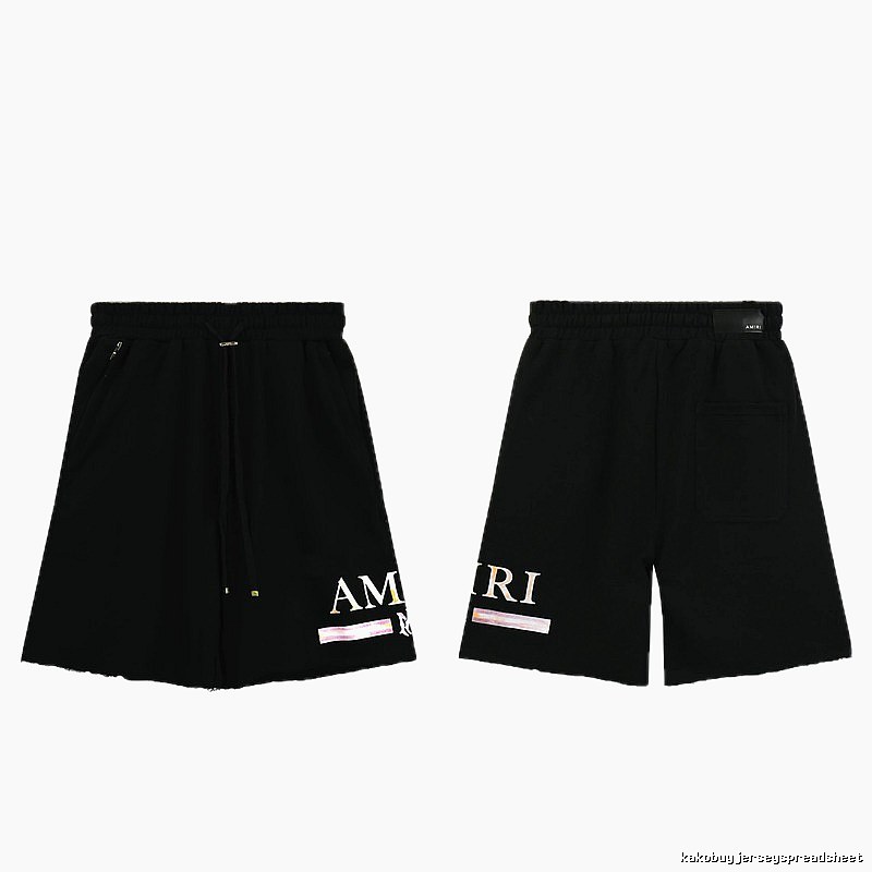 AMIRI Letter Print Street Style Black Shorts