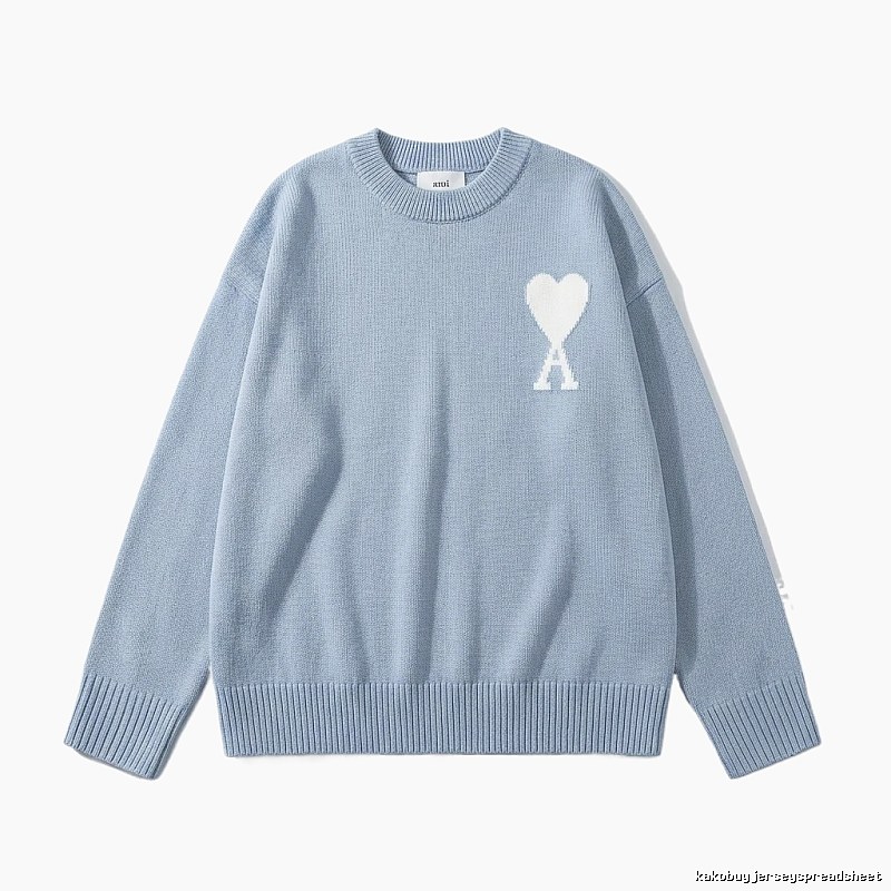 AMIRI Love Simple Style Blue Sweater