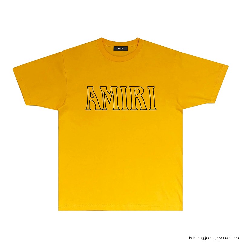 AMIRI minimalist style yellow T-shirt