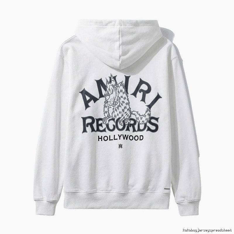 AMIRI RECORDS Series White Trendy and Cool Sweatshirt