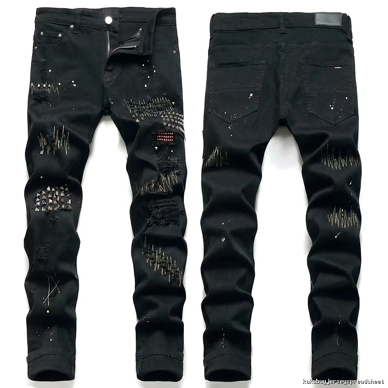AMIRI Ripped Trendy Black Pants