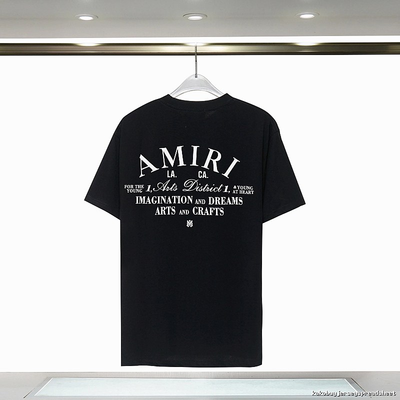Amiri Travel Graphic T-shirt White Blue Amiri with Soft Visual Tone