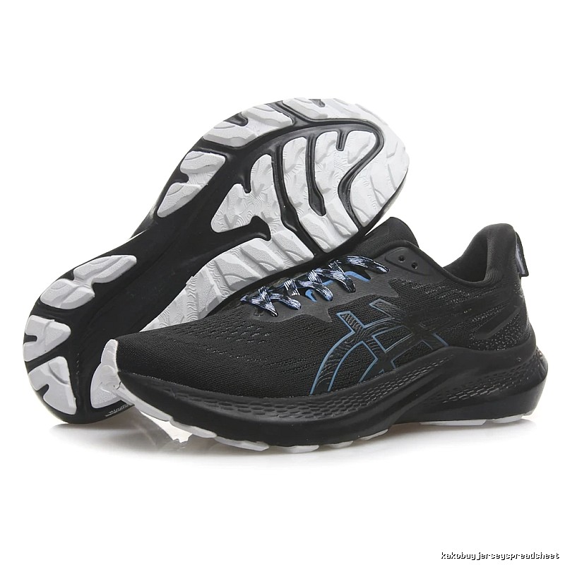 ASICS cushioning black running shoes