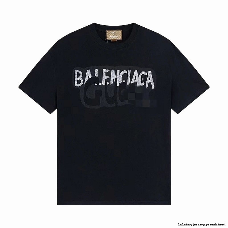 Balenciaga Co-branded Graffiti-style Black T-Shirt