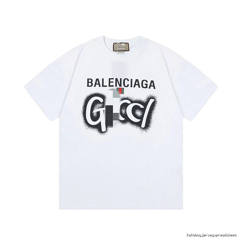 Balenciaga Co-branded Graffiti-style White Short-sleeve T-shirt