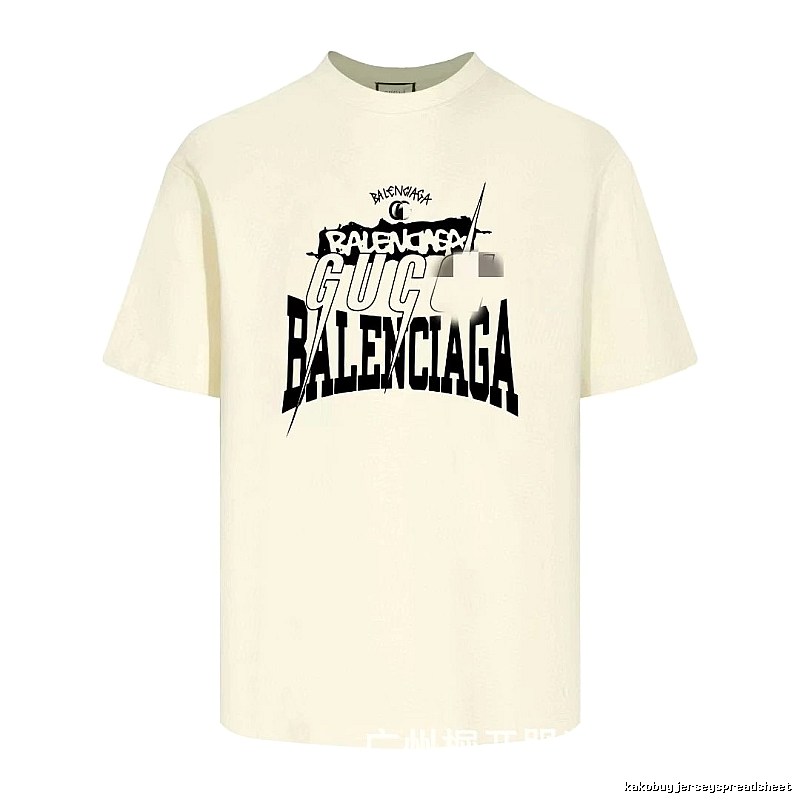 Balenciaga Co-branded Printed Street-style Off-white T-shirt