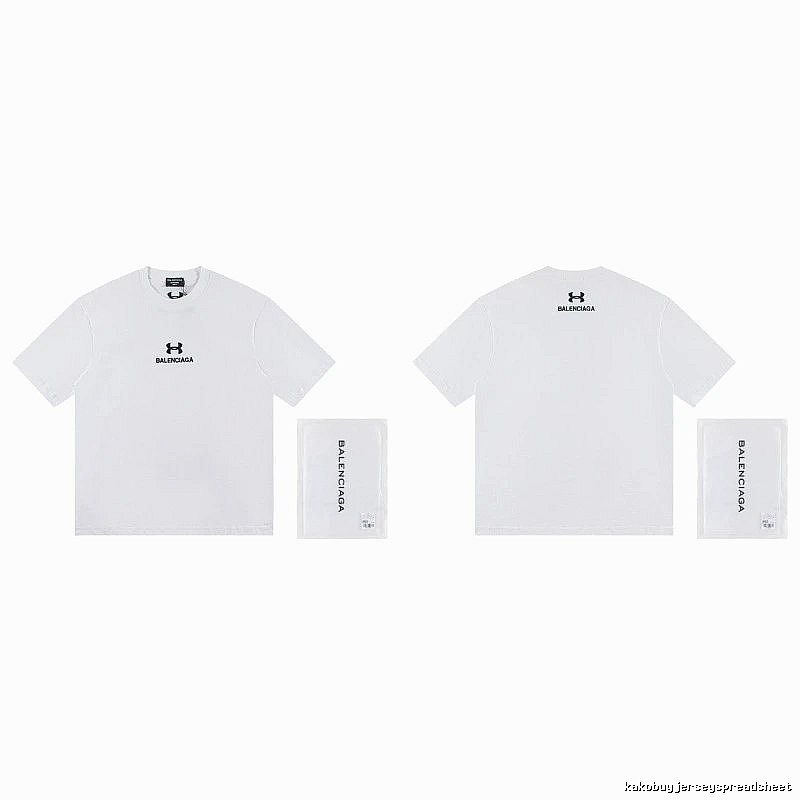Balenciaga Co-branded Trendy Printed White T-Shirt