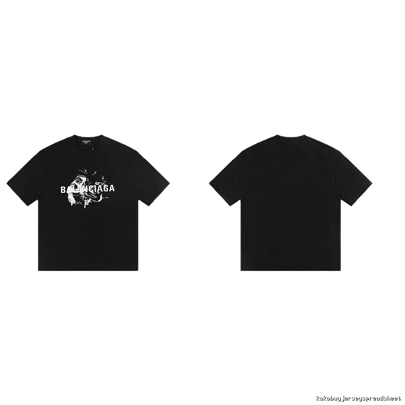 Balenciaga Distressed Print Cool Trendy Black T-Shirt