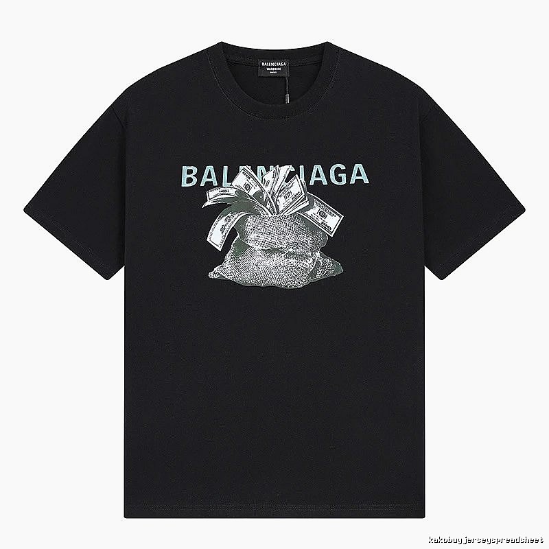 Balenciaga Dollar Print Street Style Black T-Shirt