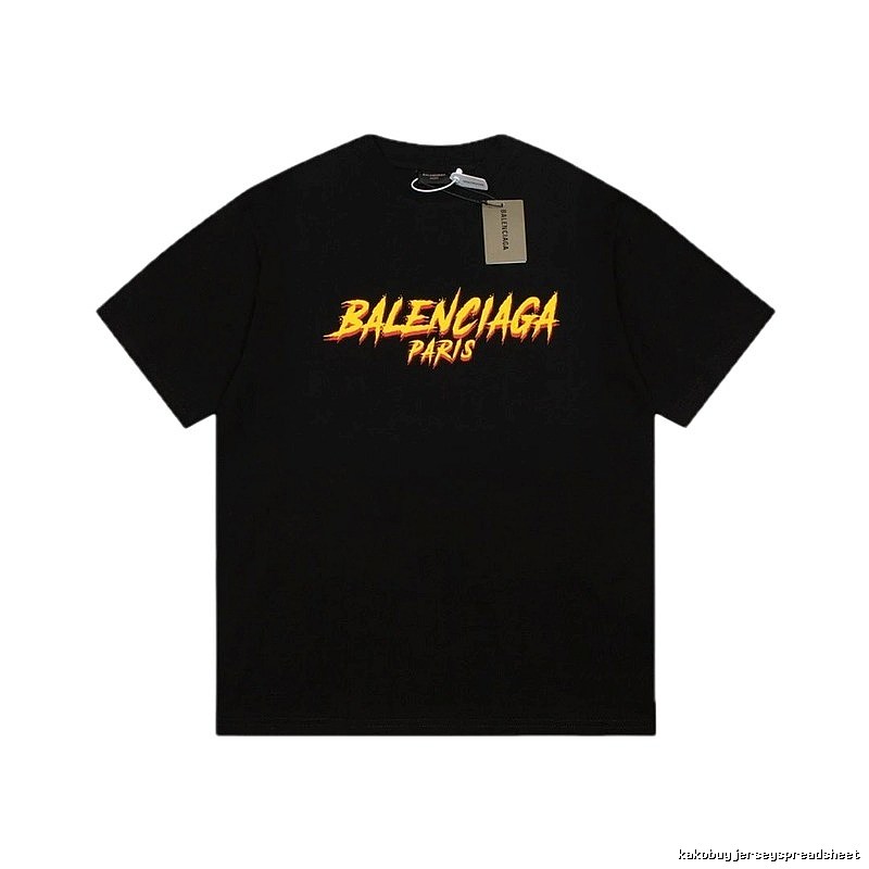 Balenciaga Flame Print Street Style Black T-Shirt