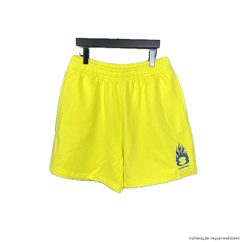 Balenciaga Flame Style Yellow Shorts