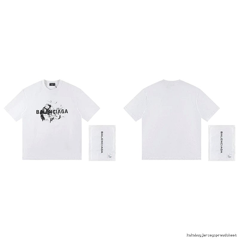 Balenciaga Graffiti Print Street Style White T-Shirt