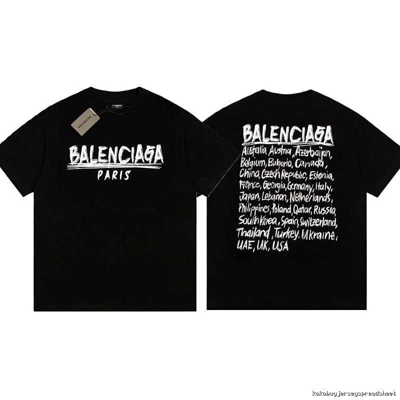 Balenciaga Graffiti Street Style Black Short Sleeve T-shirt