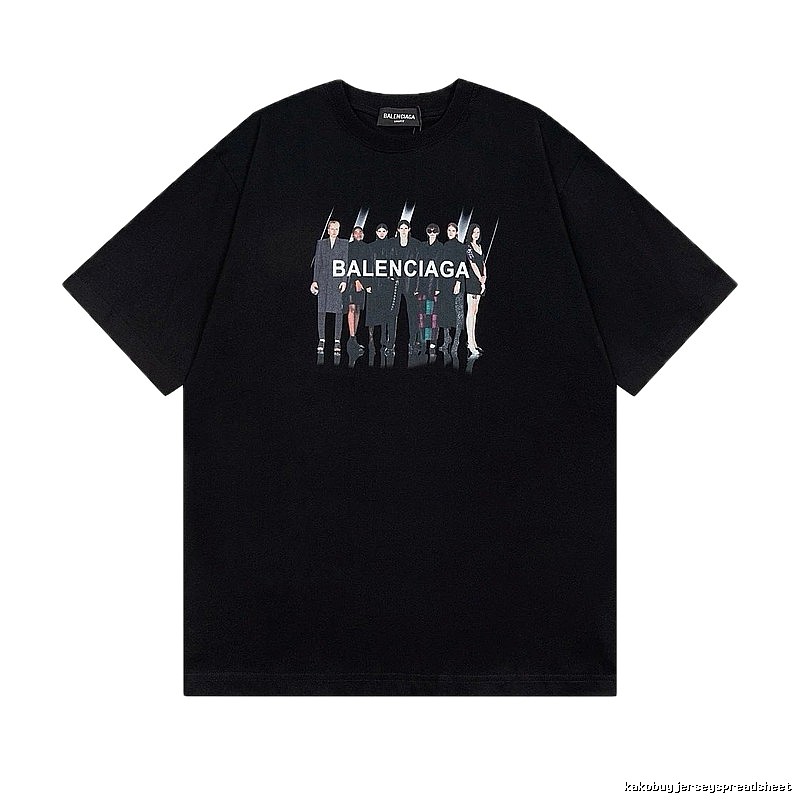 Balenciaga Portrait Print Trendy Black T-Shirt