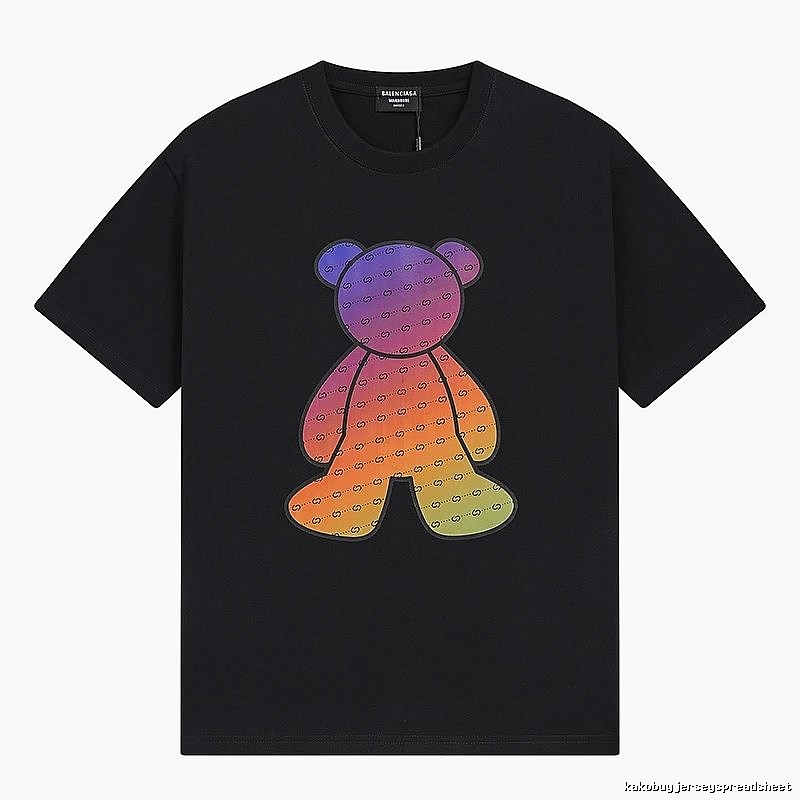 Balenciaga Rainbow Bear Short-sleeve Shirt
