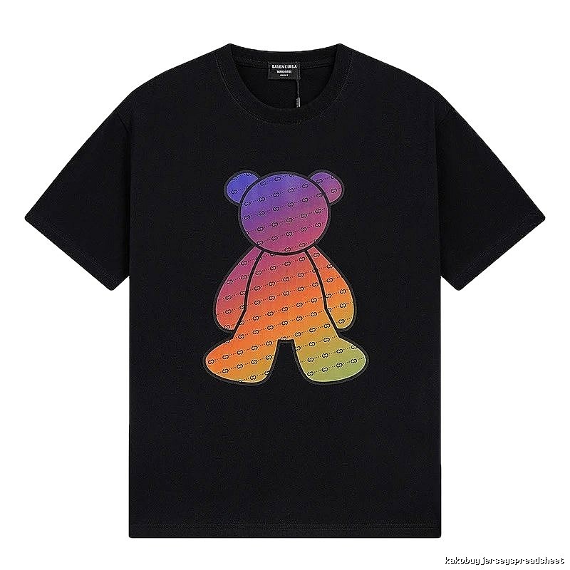 Balenciaga Rainbow Bear Short-sleeve Shirt