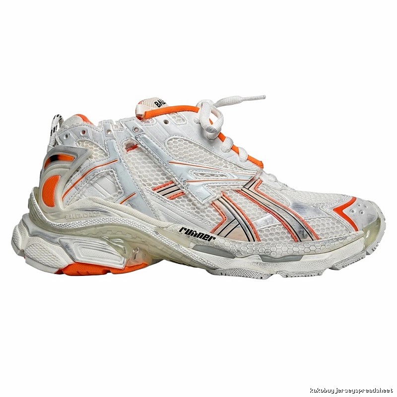 Balenciaga retro orange and white sneakers