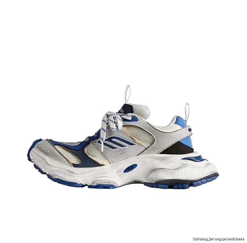 Balenciaga retro-style blue-gray sneakers