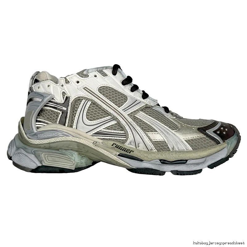 Balenciaga retro-style silver-white shoes