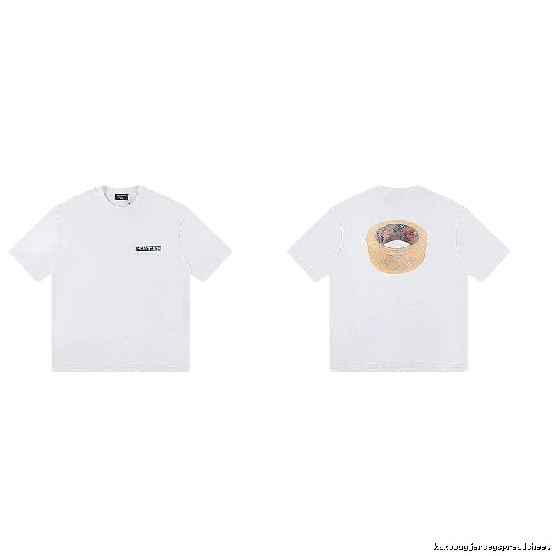 Balenciaga Tape Print Streetwear White T-Shirt