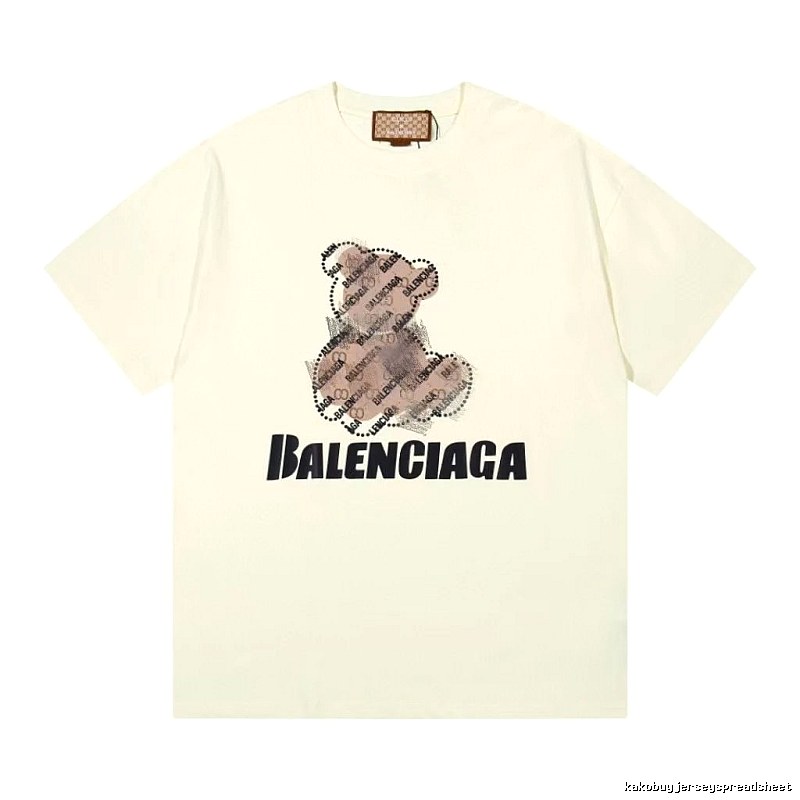 Balenciaga Trendy Off-white T-shirt with Bear Print