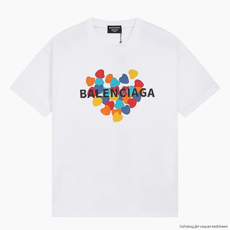 Balenciaga White T-shirt with Heart Print