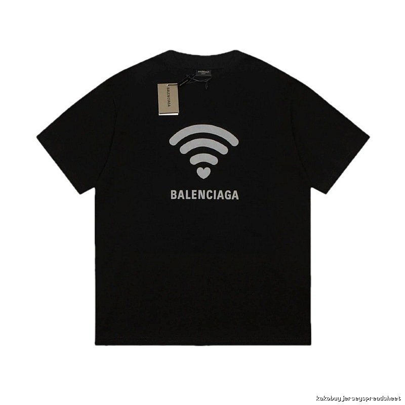 Balenciaga WiFi Printed Trendy Black T-shirt