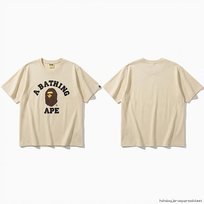 Bape Ape Head Minimalist Style Beige T-shirt