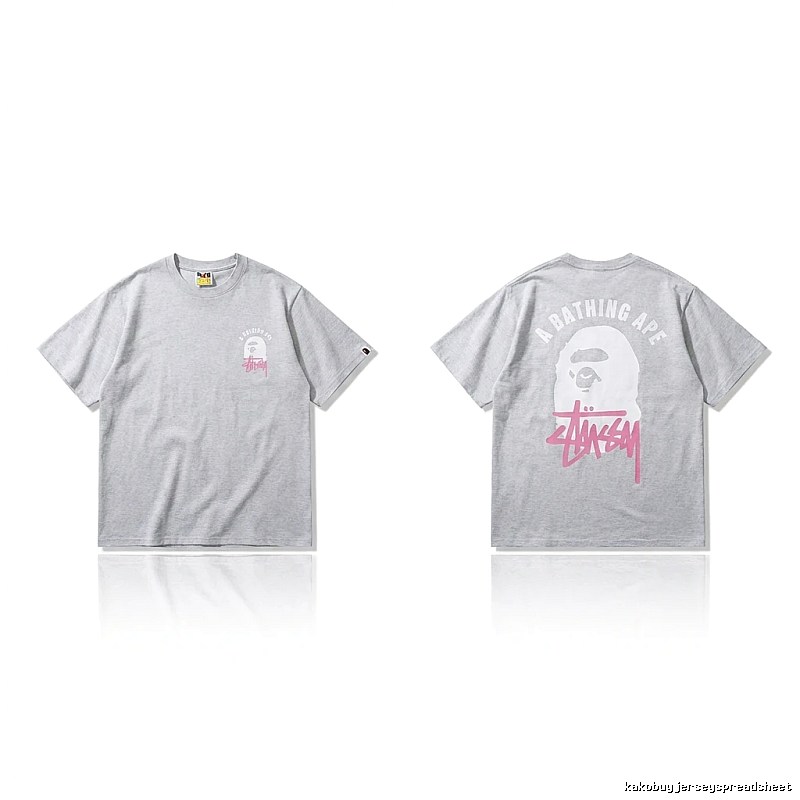 Bape Ape Head Trendy and Cool Style Gray T-shirt