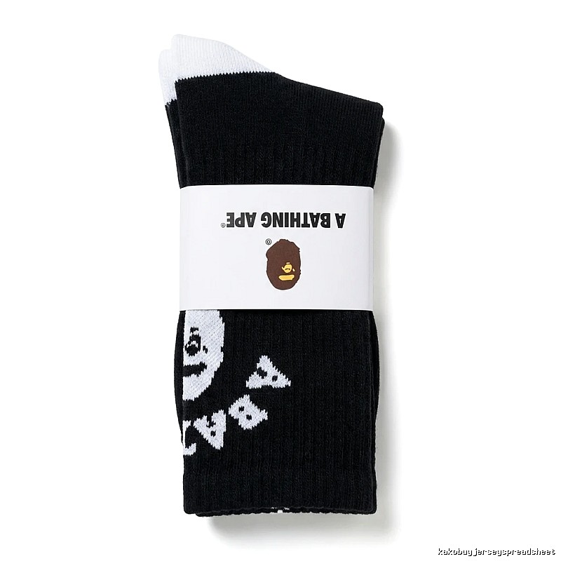 Bape Ape Head Trendy Socks (Black Style)