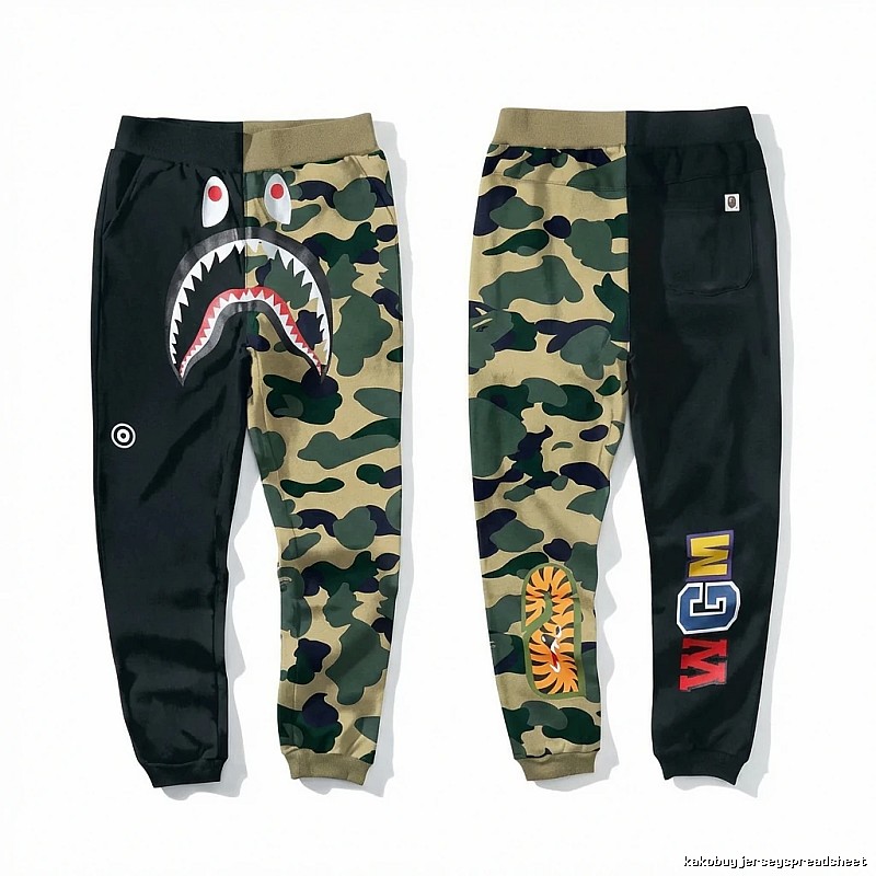 Bape camouflage-patterned patchwork casual pants