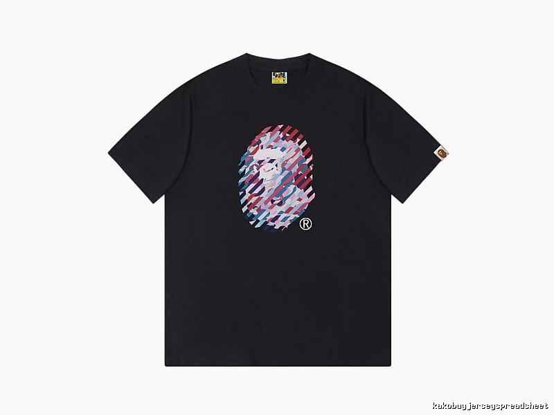 Bape camouflage style black T-shirt
