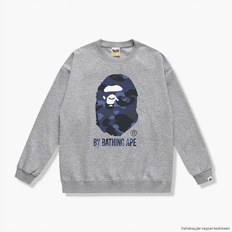 Bape camouflage-style gray sweatshirt