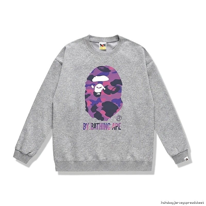 Bape camouflage-style grey sweatshirt