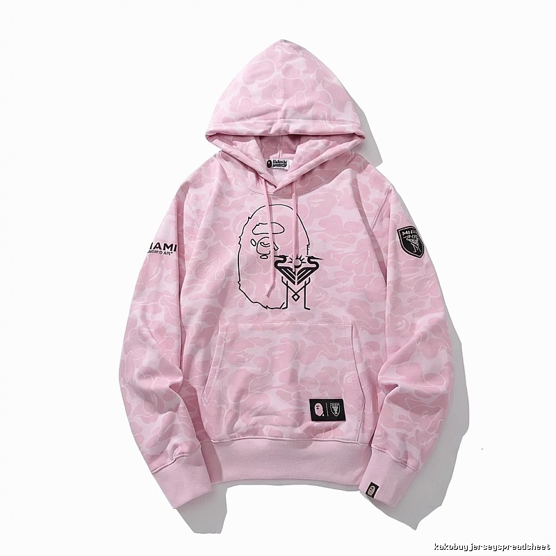 Bape camouflage-style pink hoodie
