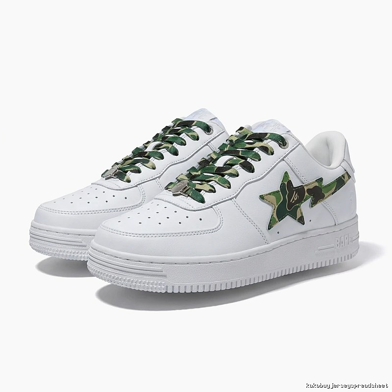 Bape camouflage-style white canvas shoes