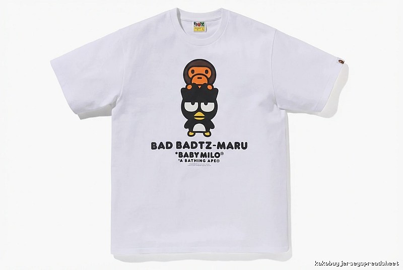 Bape cartoon - printed white T - shirt