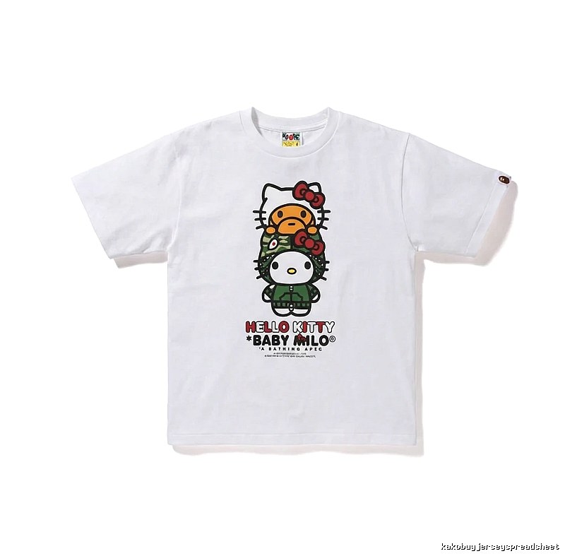 Bape co-branded cartoon-style white T-shirt