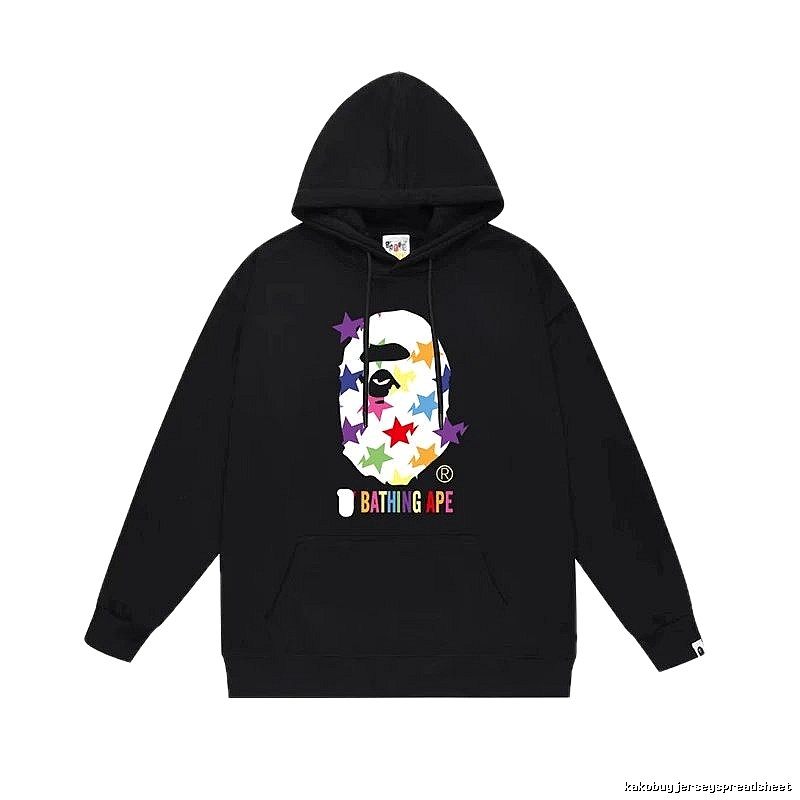 Bape Colorful Alien Style Black Hoodie