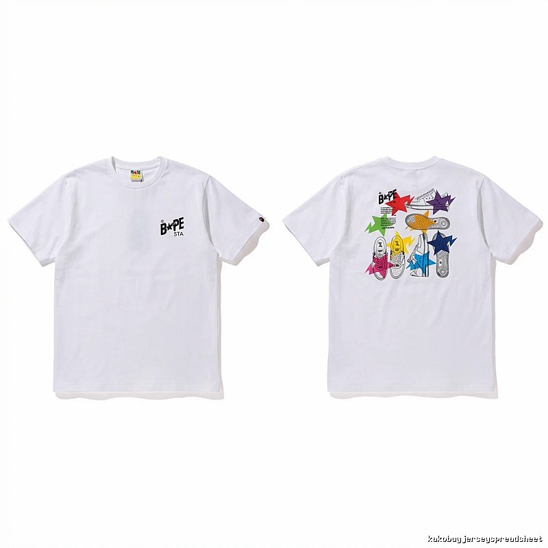 Bape Colorful Printed Style White T-shirt
