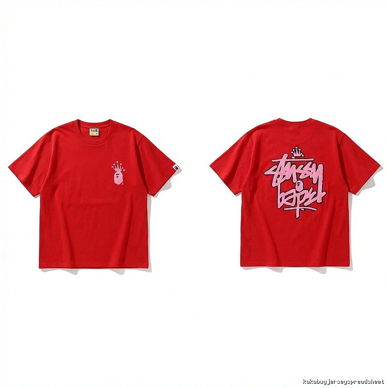 Bape Crown Series Red Trendy T-shirt